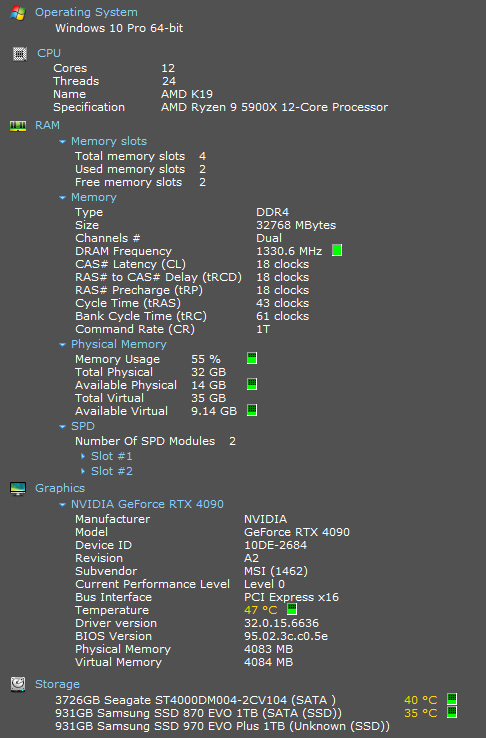 Computer Specifications of JakeyBoyProductions Main Vision Mixer