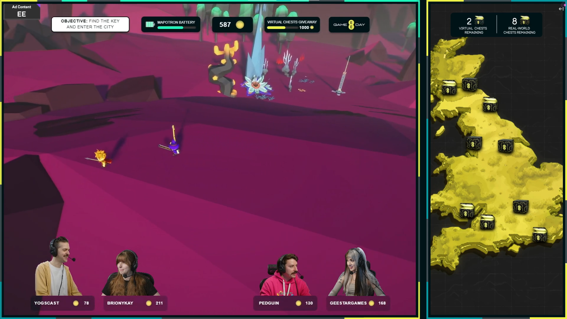 Screenshot of the EE Game Day 2023 stream